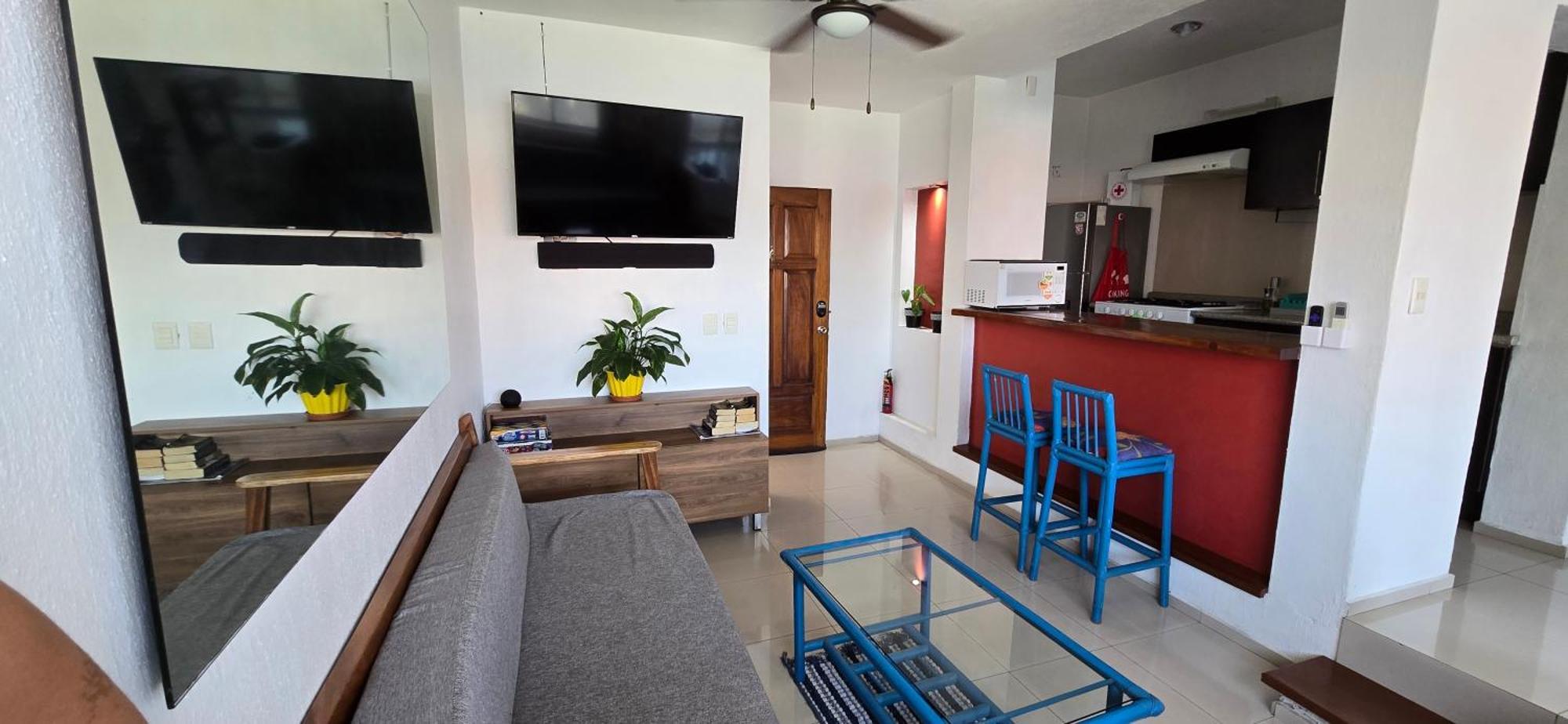 Magnifico Departamento, Cocina Equipada, 2 Recamaras 2 Banos , Hasta 6 Personas, 3 Albercas, Playa A 50 Mts Wifi, Aire Acondicionado Apartman Manzanillo Kültér fotó